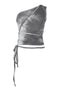 TIE-DYE ASYMMETRY WRAP TANK TOP -CHARCOAL- *Last1